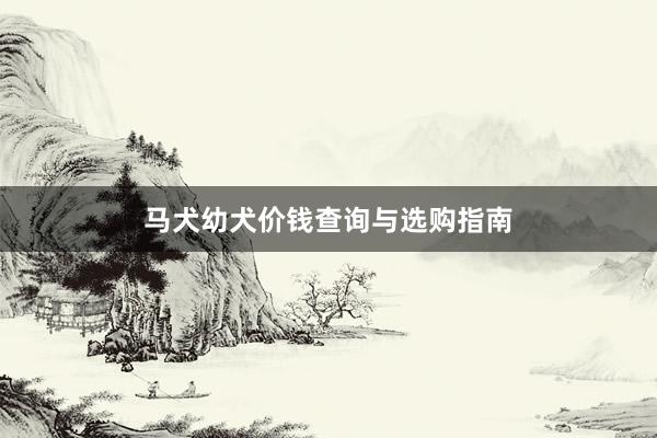 马犬幼犬价钱查询与选购指南
